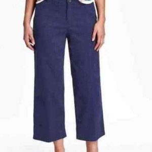 wide leg navy chino crop pants new womens 10